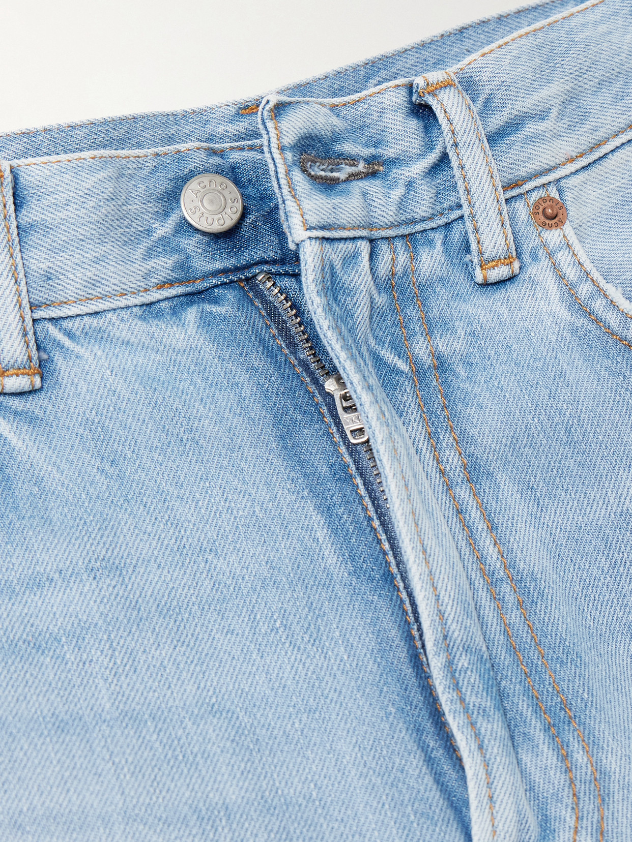 Acne Studios Distressed High-rise Wide-leg Organic Jeans