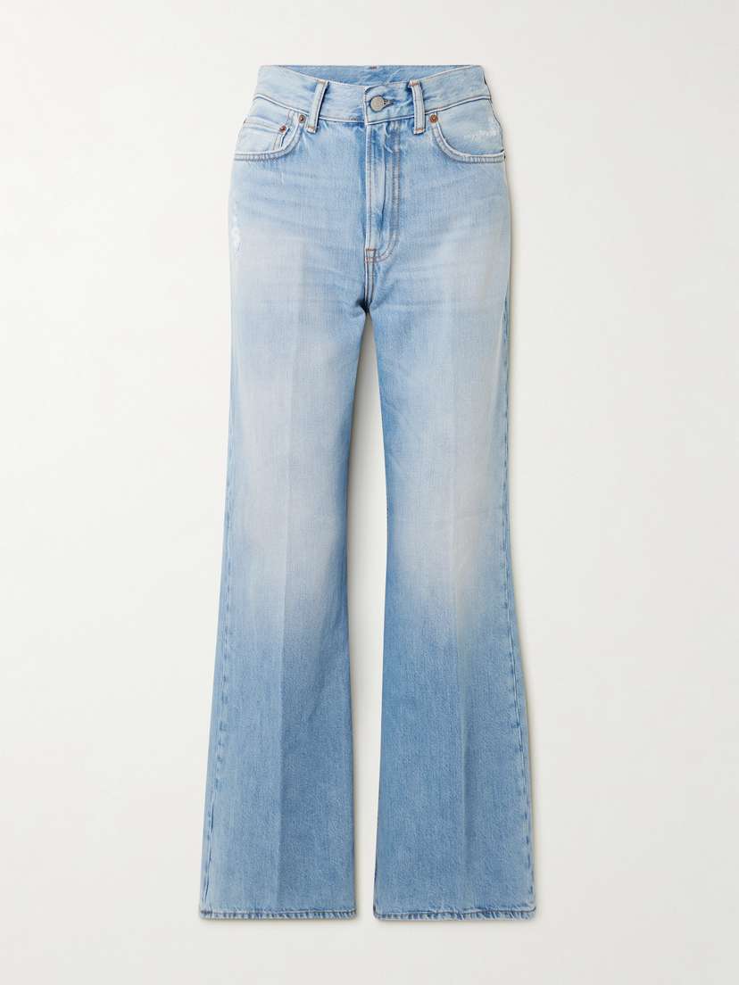 Acne Studios 2022 Distressed High-rise Wide-leg Organic Jeans