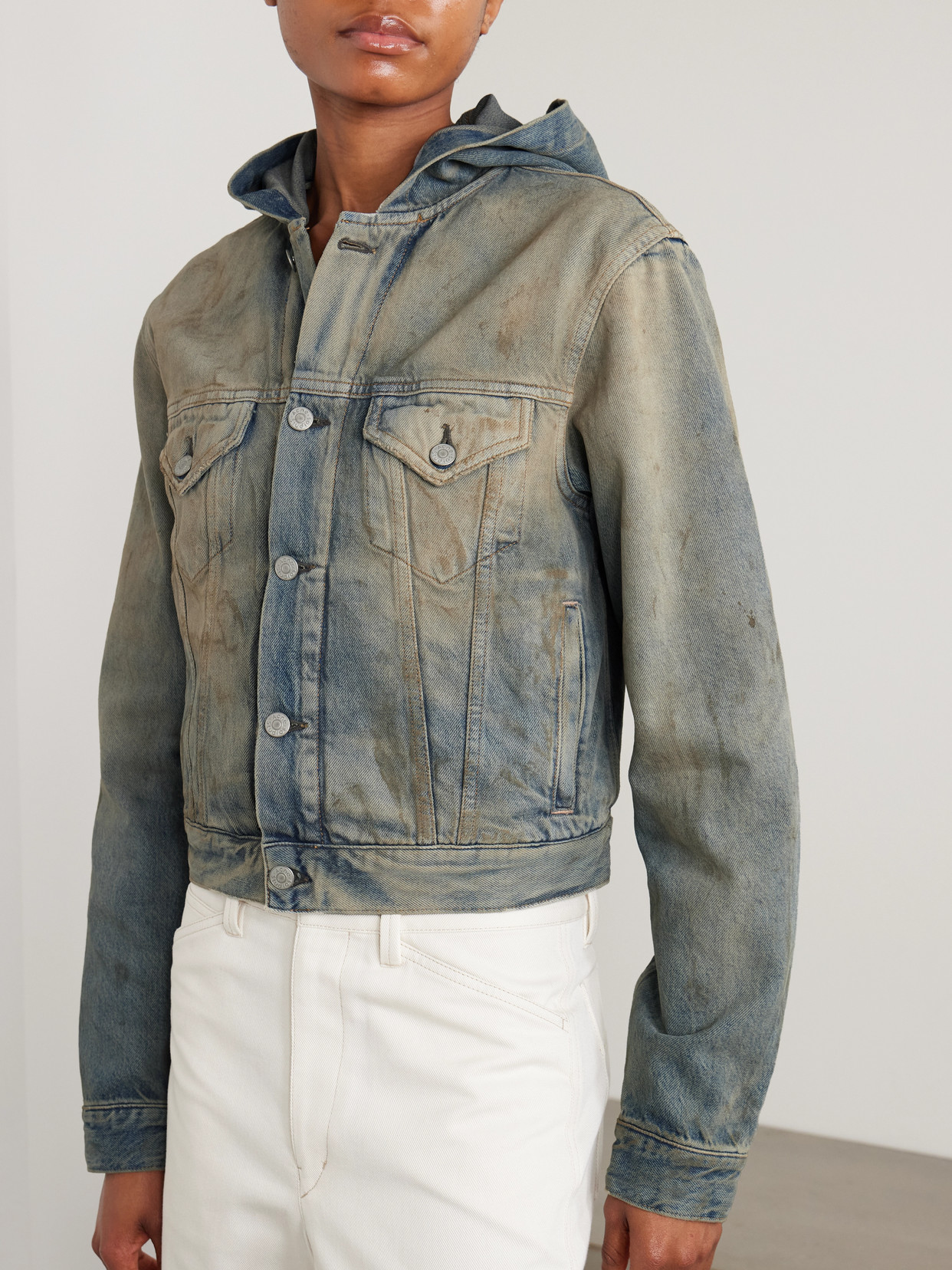 Acne Studios Short Jackets Hooded Faded Wash
