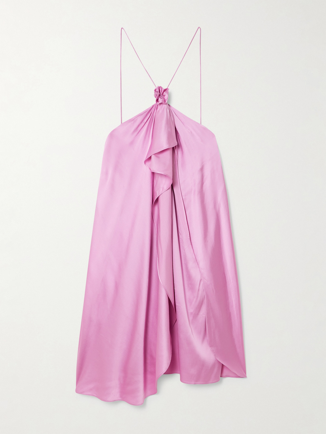 Acne Studios - Gathered Draped Stretch-satin Mini Dress - Pink