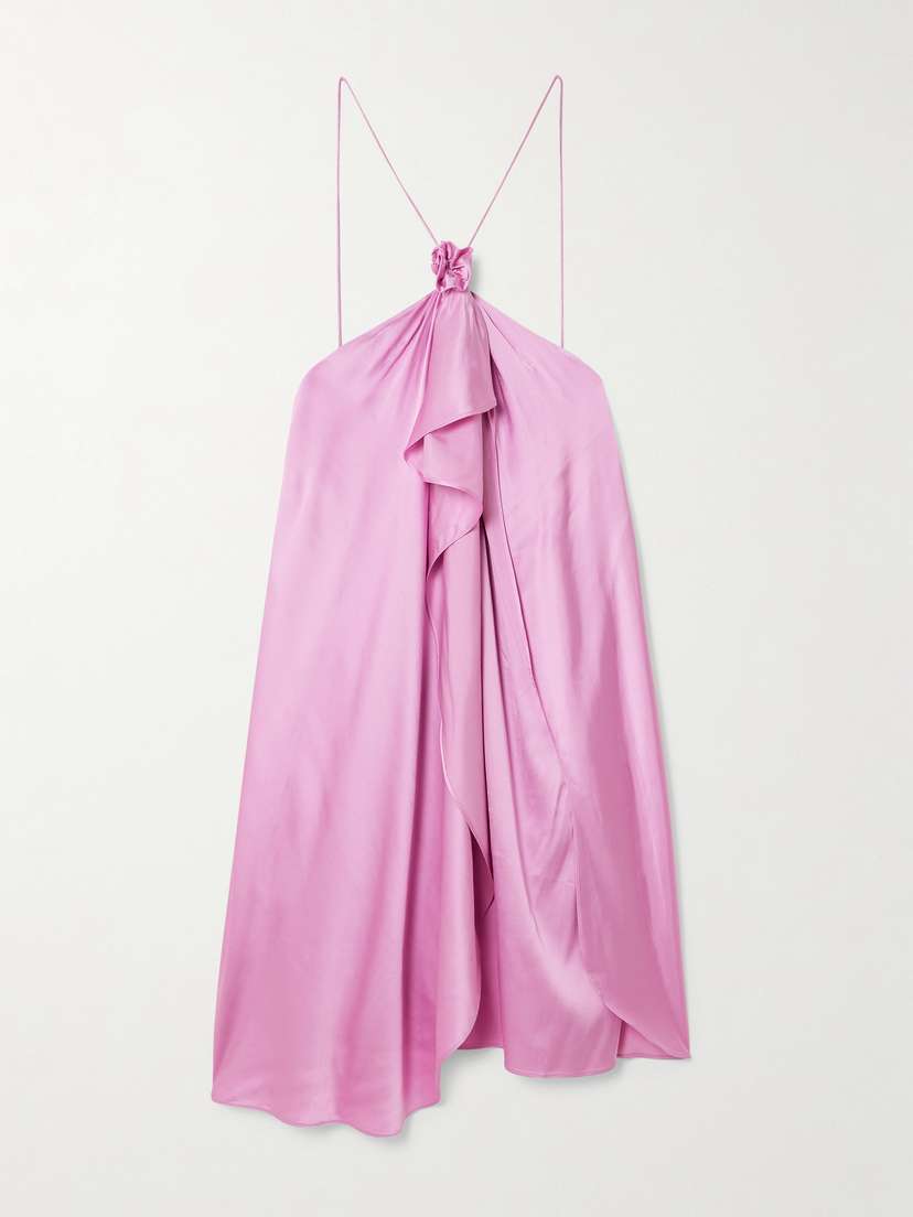 Acne Studios Gathered Draped Stretch-satin Mini Dress