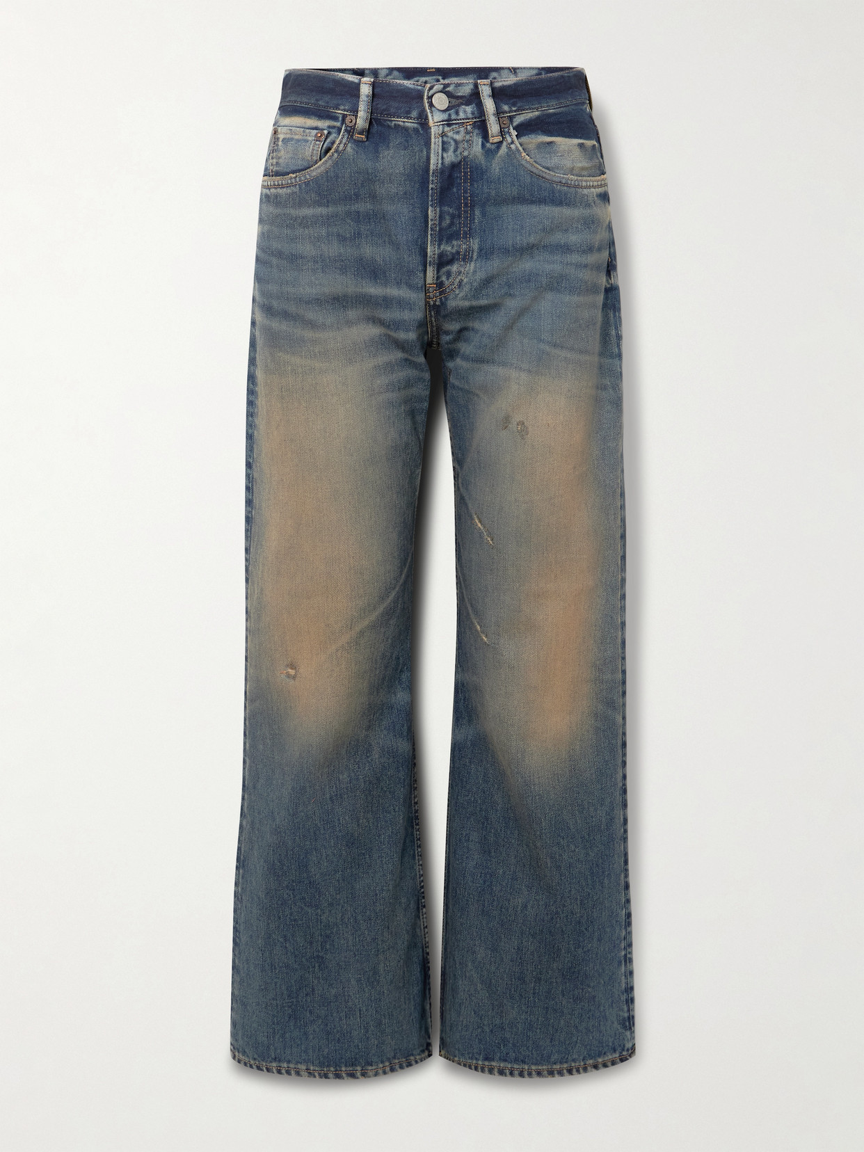 Acne Studios 2021 Distressed Mid-rise Flared Organic Jeans