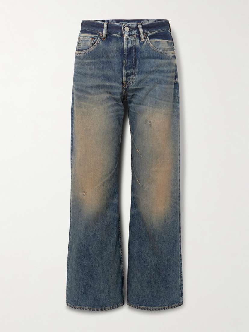 Acne Studios 2021 Distressed Mid-rise Flared Organic Jeans