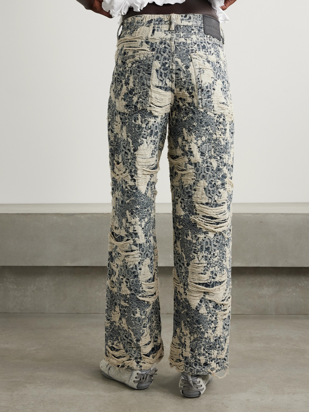 Acne Studios 1981 Distressed Mid-rise Wide-leg Organic Jeans