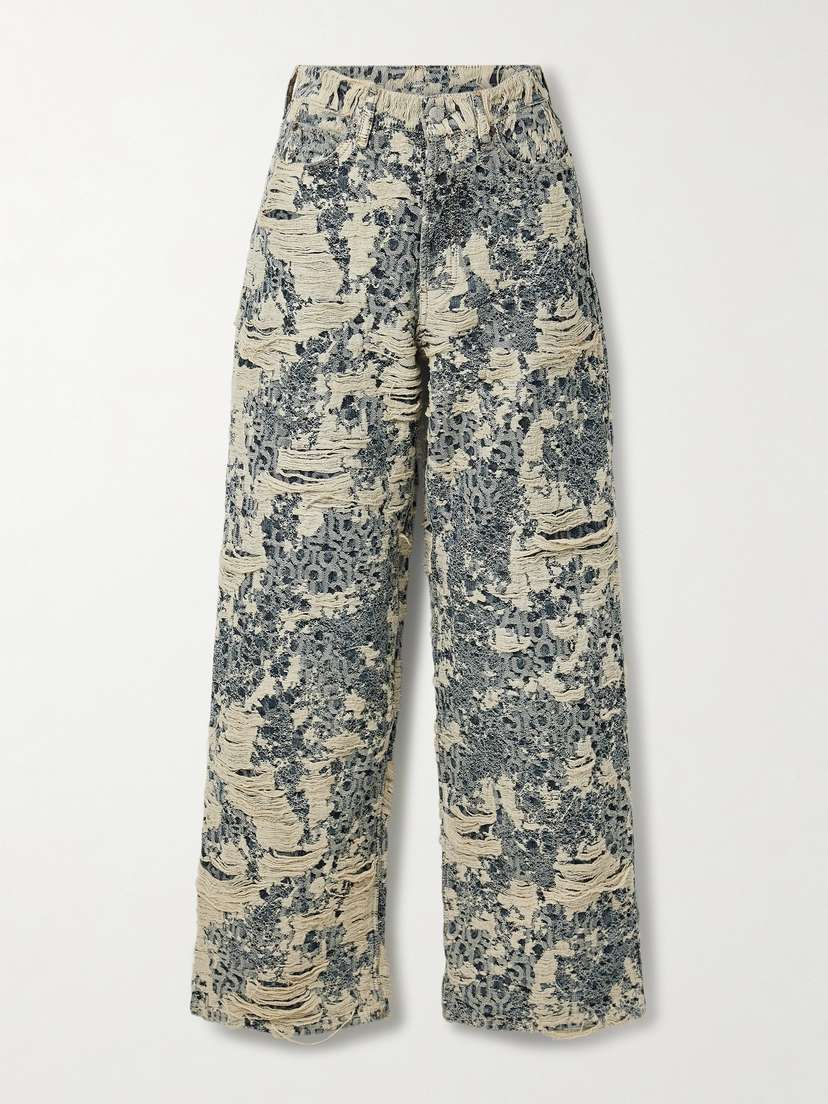 Acne Studios 1981 Distressed Mid-rise Wide-leg Organic Jeans
