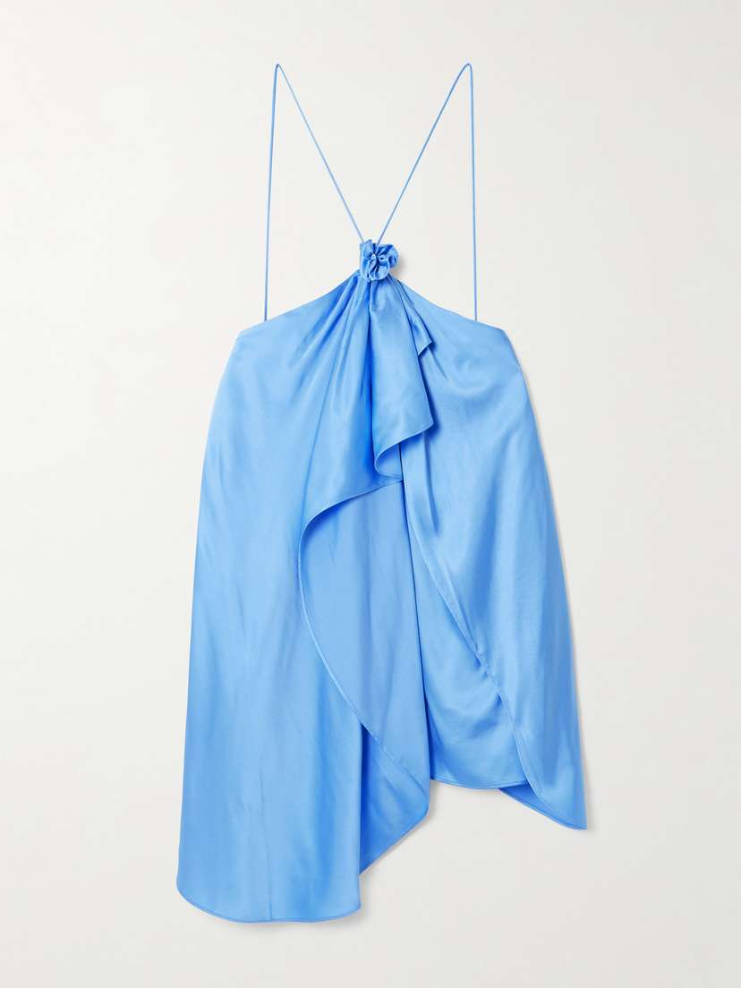 Draped Satin Halterneck Top | Image | 0