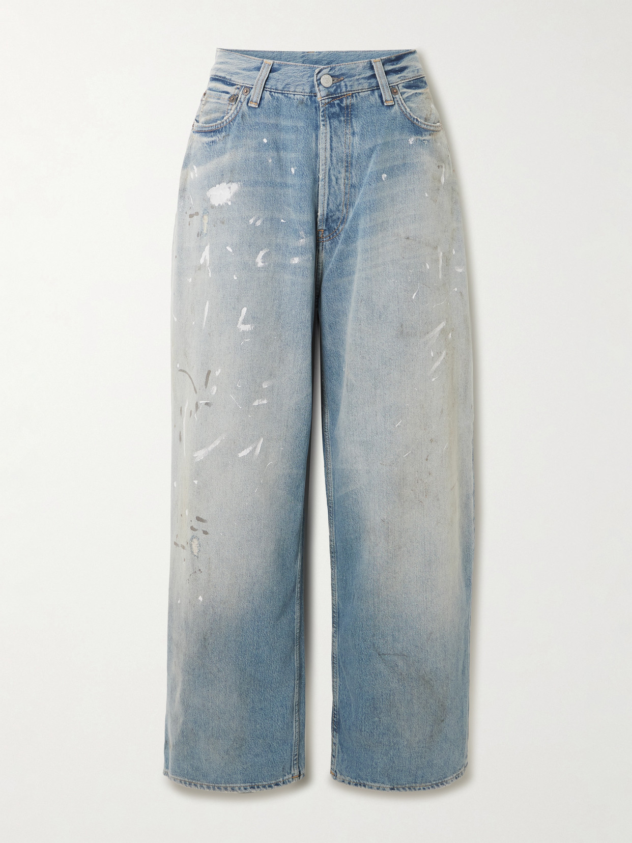 Acne Studios Distressed Organic Low-rise Wide-leg Jeans