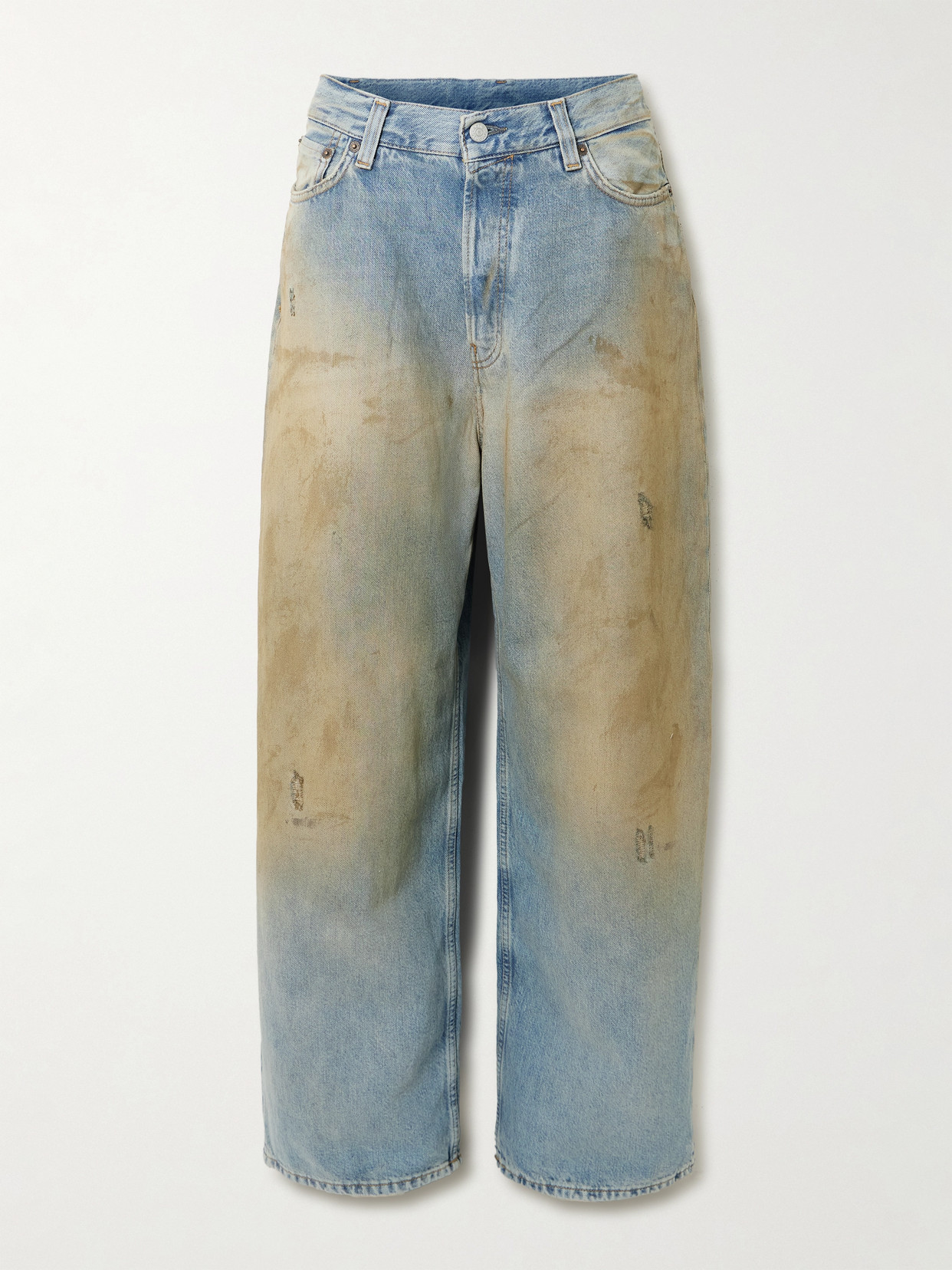 Acne Studios Distressed Organic Mid-rise Wide-leg Jeans
