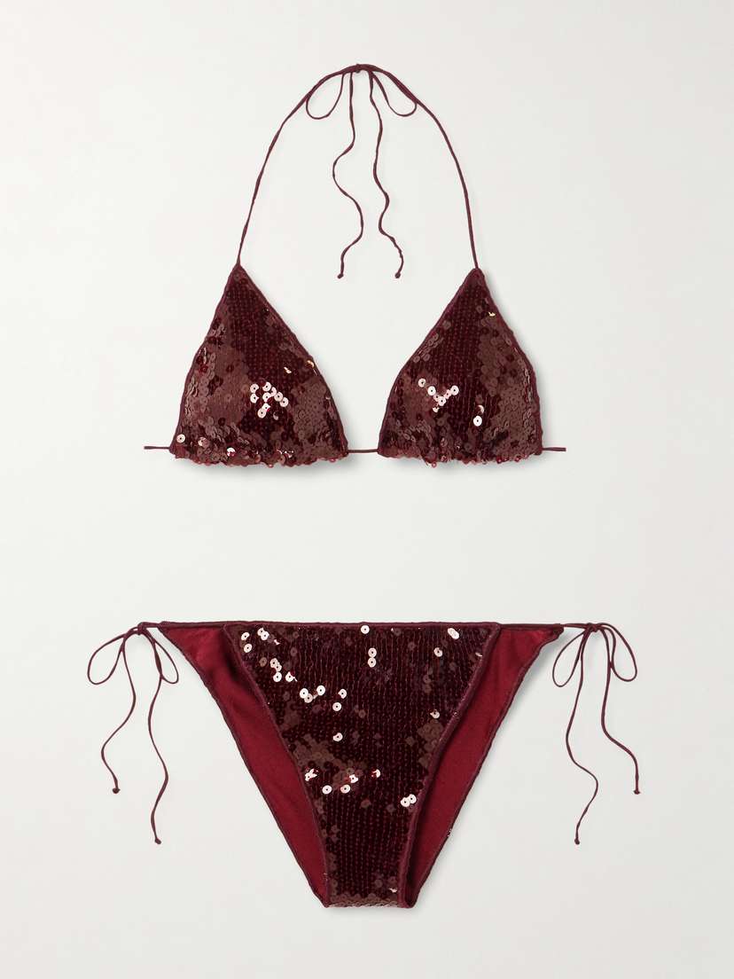 Oséree Marilyn Microkini Sequined Triangle Bikini