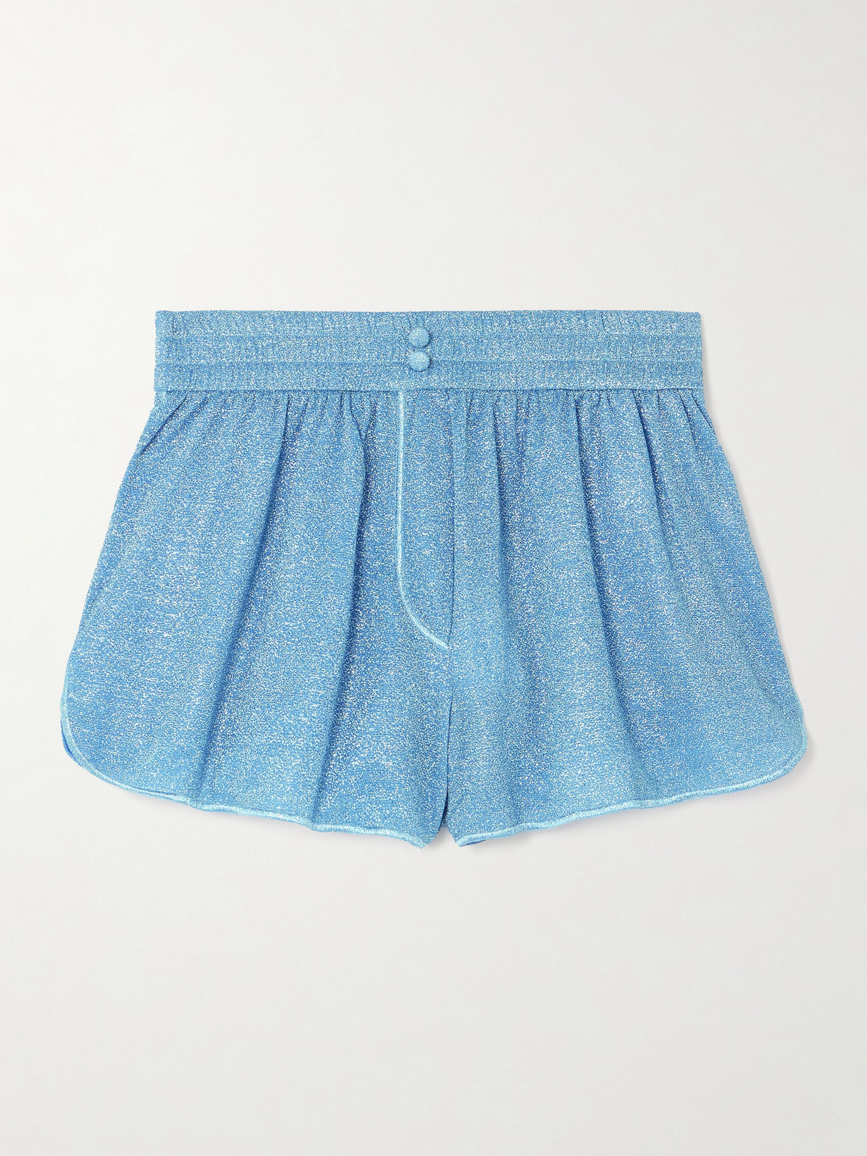 Oseree Lumière Metallic Stretch-knit Shorts