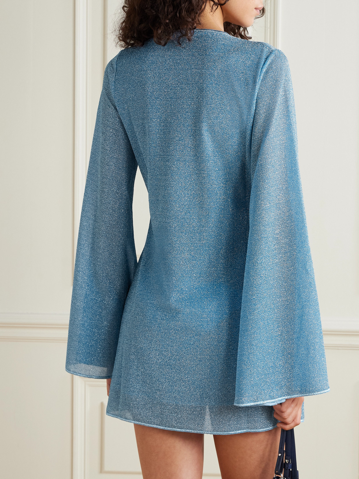 Oseree Lumière Embellished Metallic Kaftan