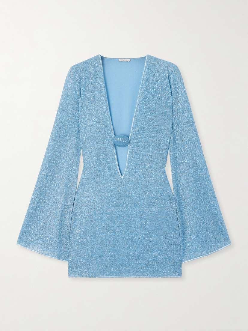 Oséree Lumière Embellished Metallic Kaftan