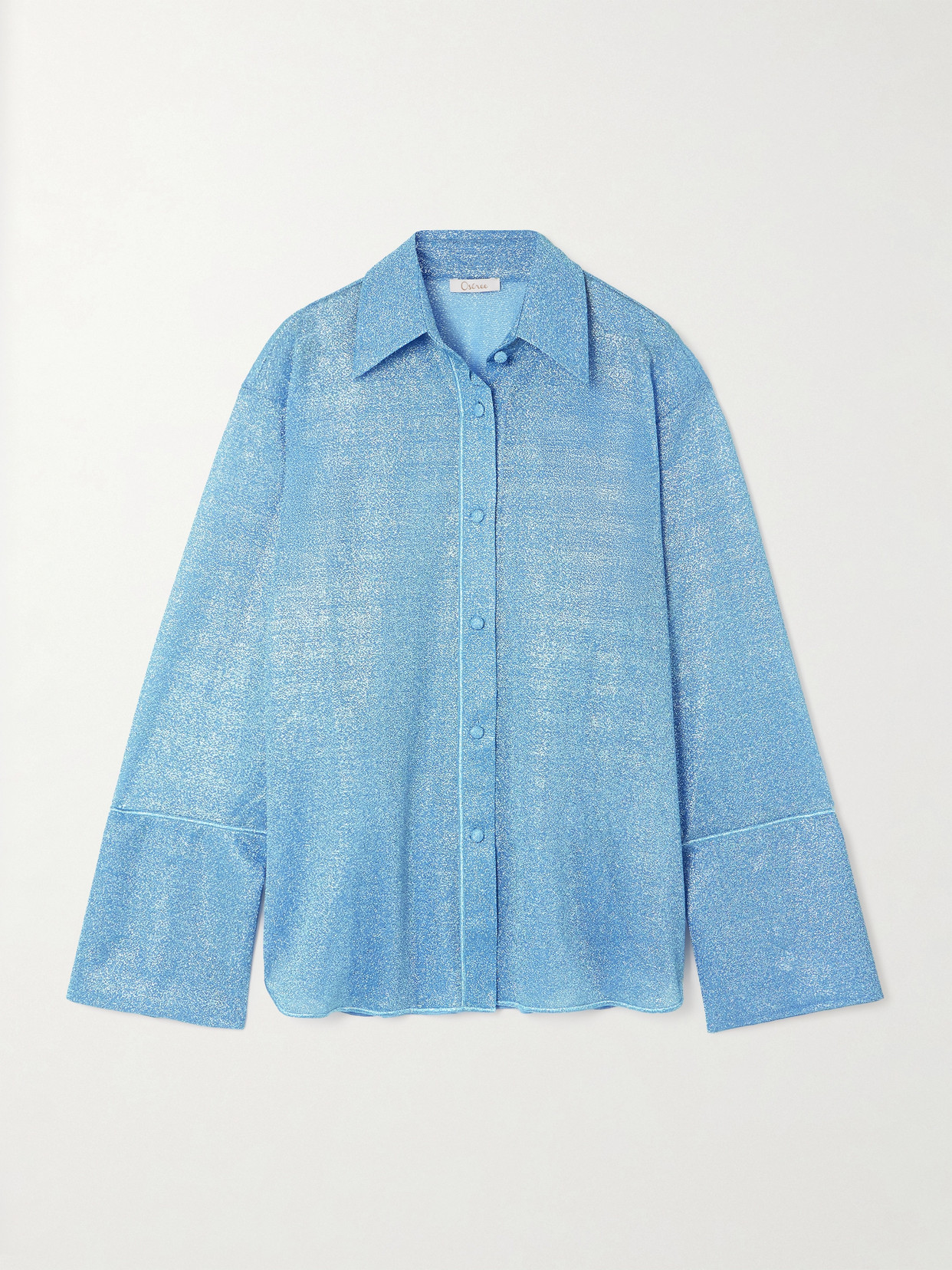 Oseree Lumière Metallic Stretch-knit Shirt