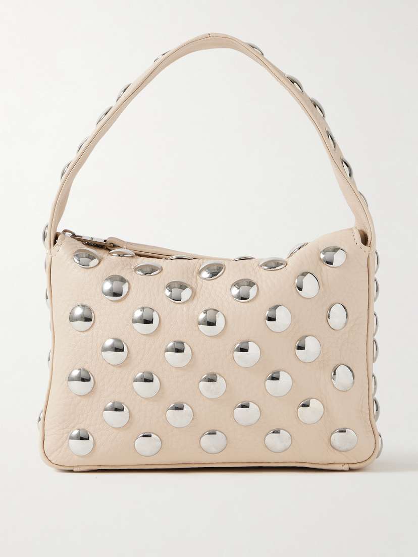 Khaite Elena Small Studded Textured-leather Shoulder Bag
