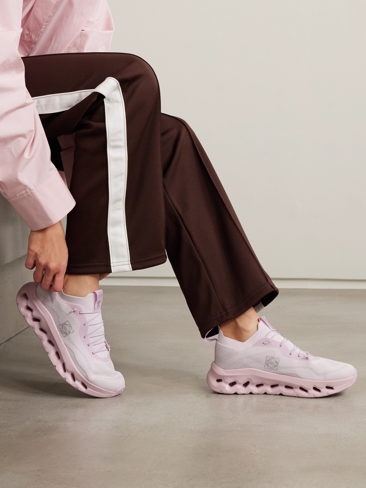 Shop Loewe + On Cloudtilt Stretch Recycled-knit Sneakers