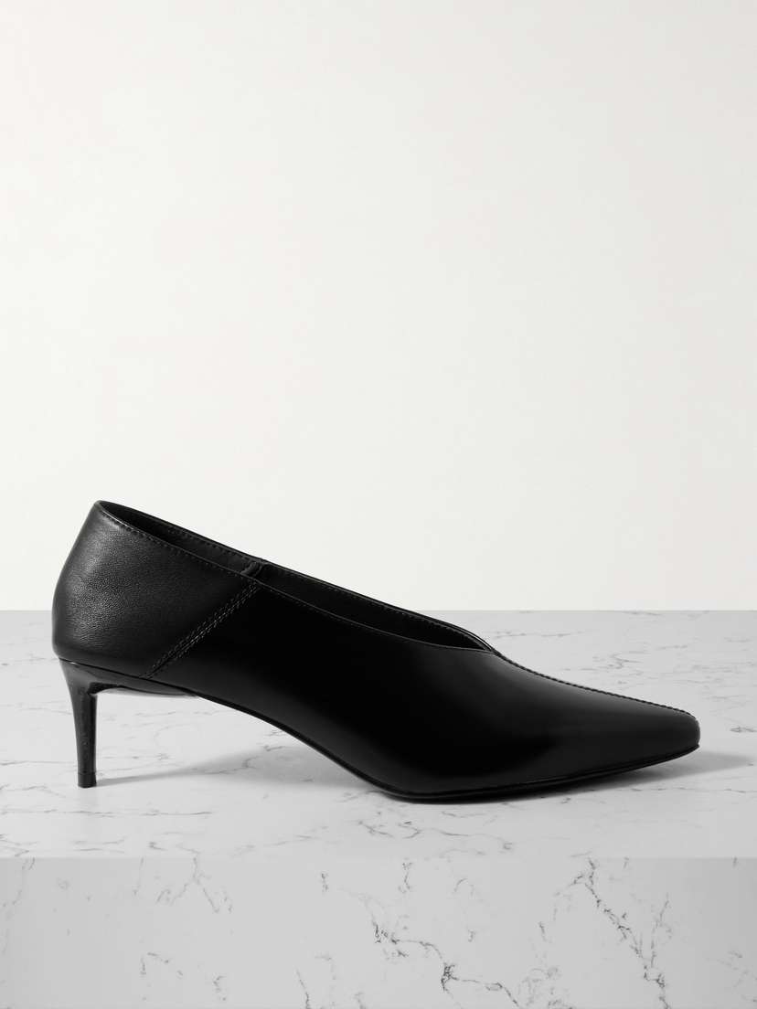 St. Agni Collapsible-heel Leather Pumps