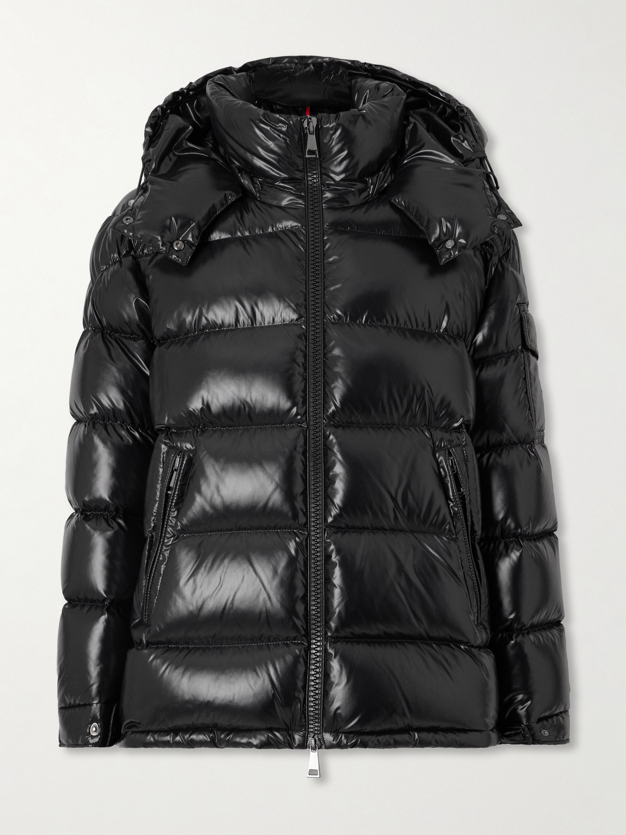 Moncler Maire Hooded Quilted Glossed-shell Down Jacket In Black