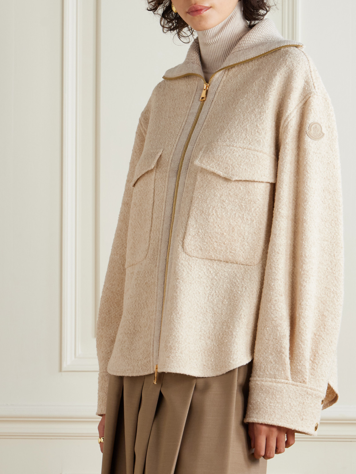 Moncler Jacke Aus Einem Wollgemisch In Neutral