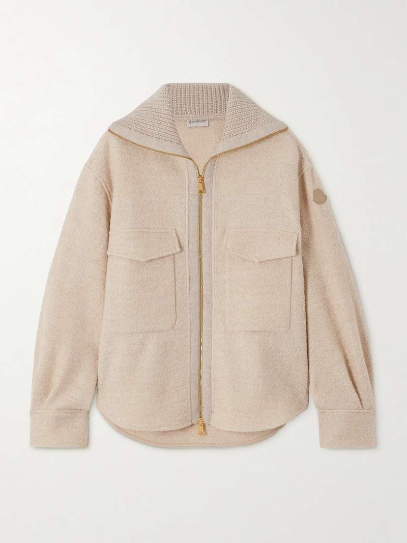Moncler Wool-blend Bouclé Cardigan