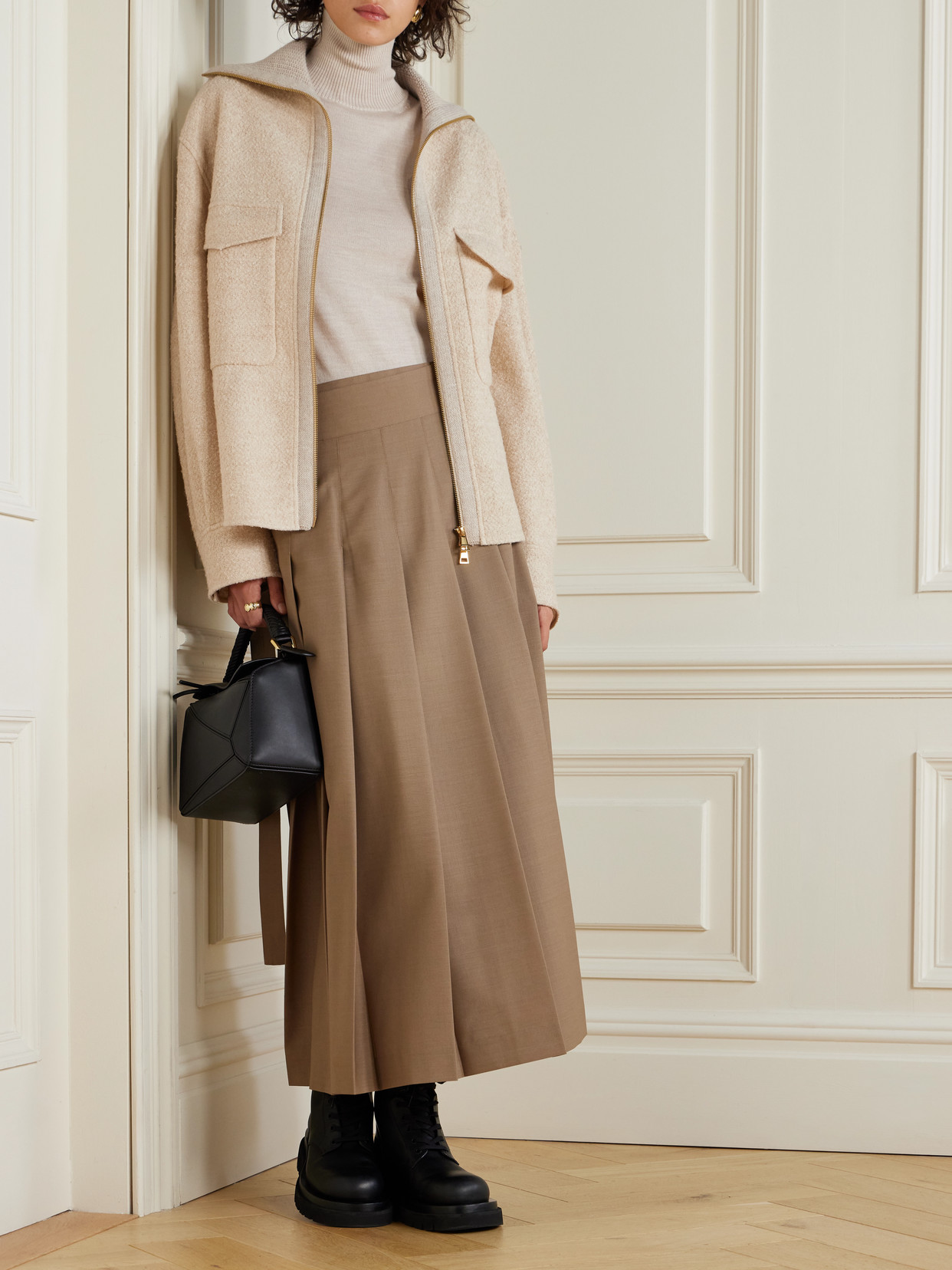 Moncler Jacke Aus Einem Wollgemisch In Neutral
