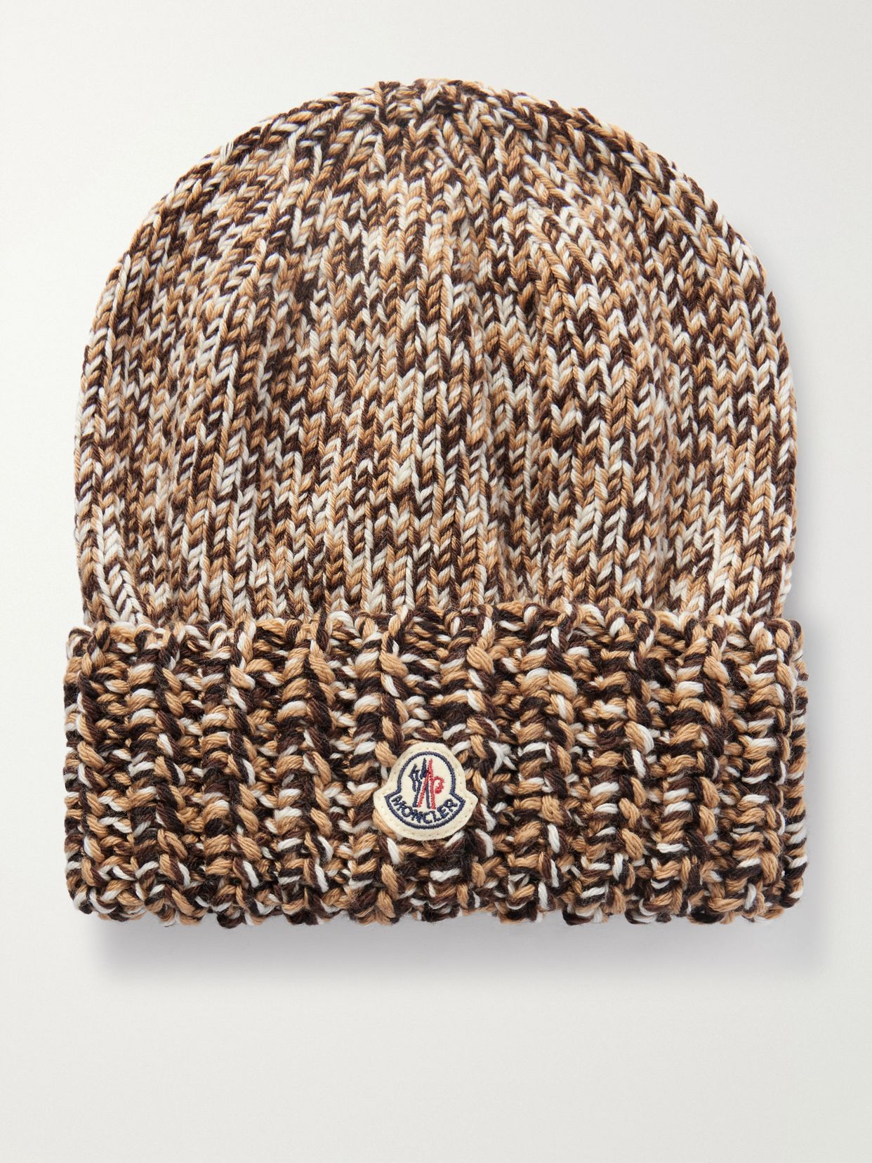 Appliquéd ribbed wool beanie