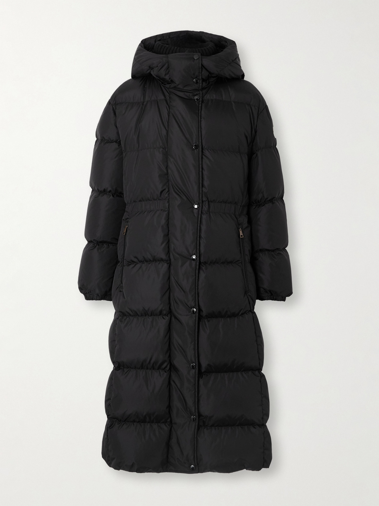 Moncler Chamer Hooded Quilted Shell Down Coat In Black
