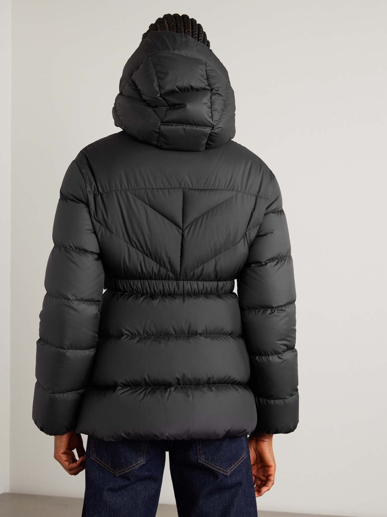Brosse Belted Hooded Appliquéd Quilted Shell Down Jacket