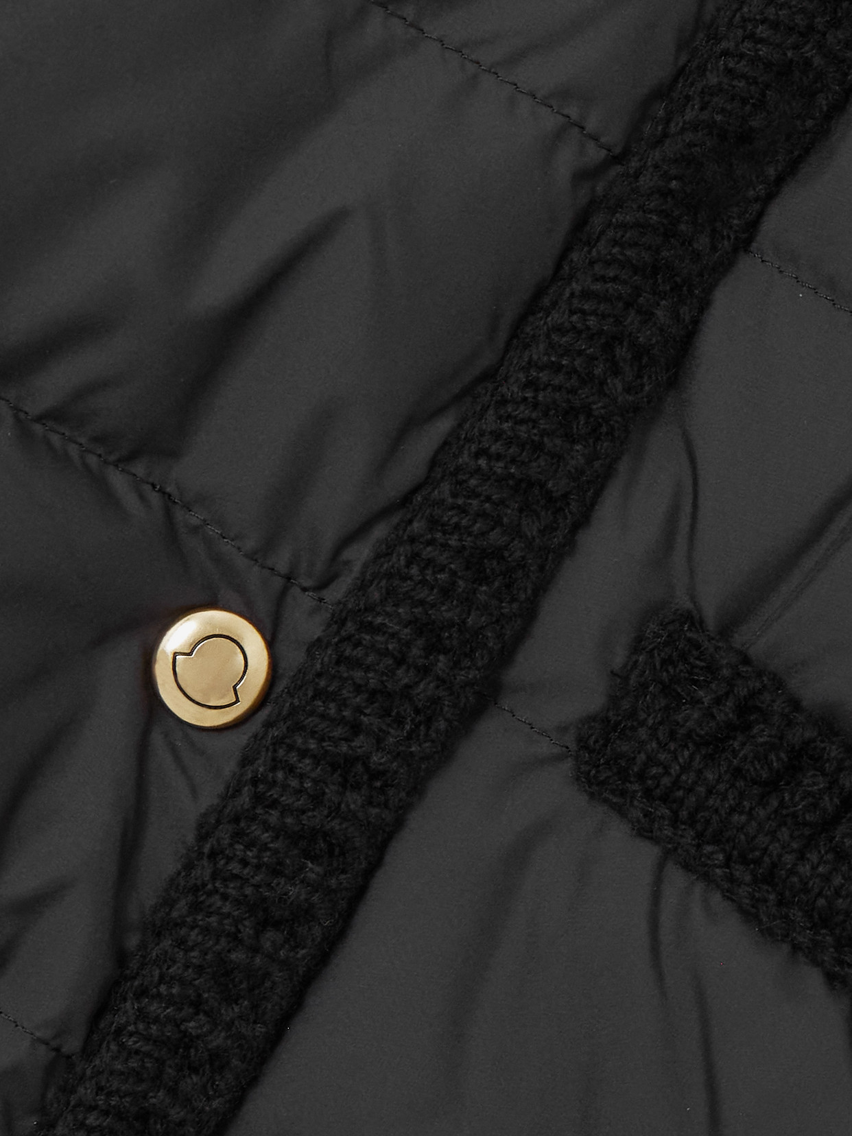 Moncler Double-breasted Wool And Cashmere-blend And Quilted Shell Down Cardigan. In Black