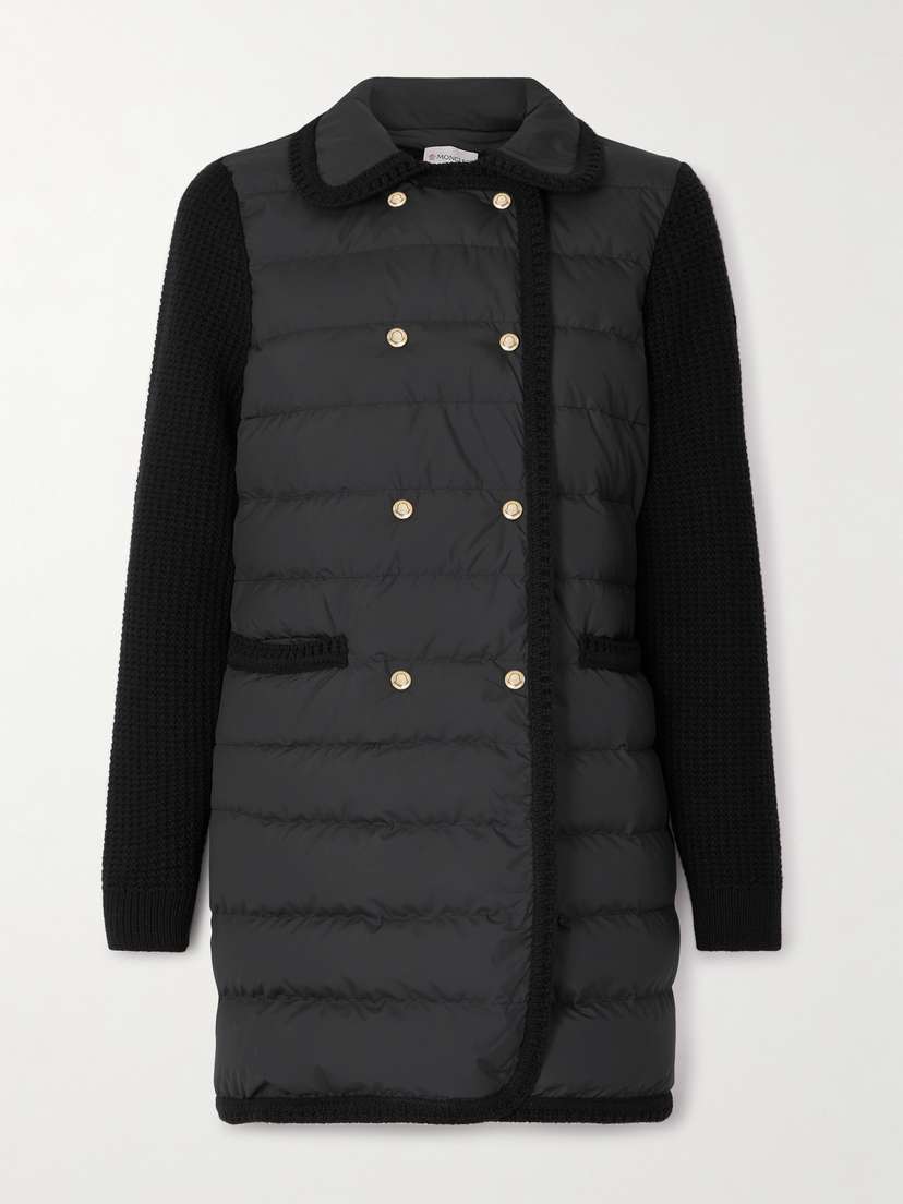 Moncler Double-breasted Wool And Cashmere-blend And Quilted Shell Down Cardigan.