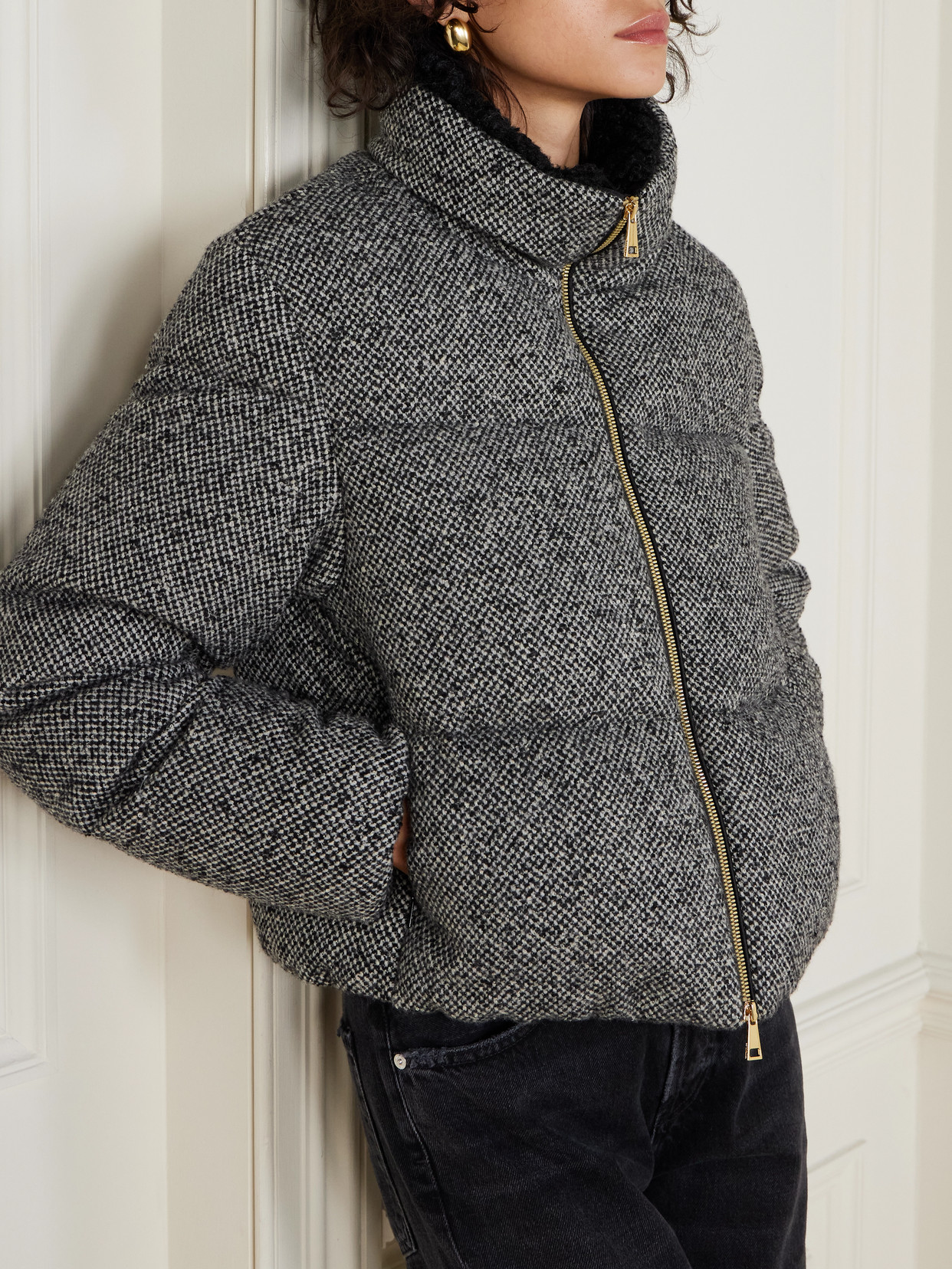 Moncler Zip-up Bomber Jacket In Gray