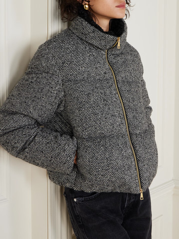 Moncler Brezesse quilted wool-blend bouclé down jacket