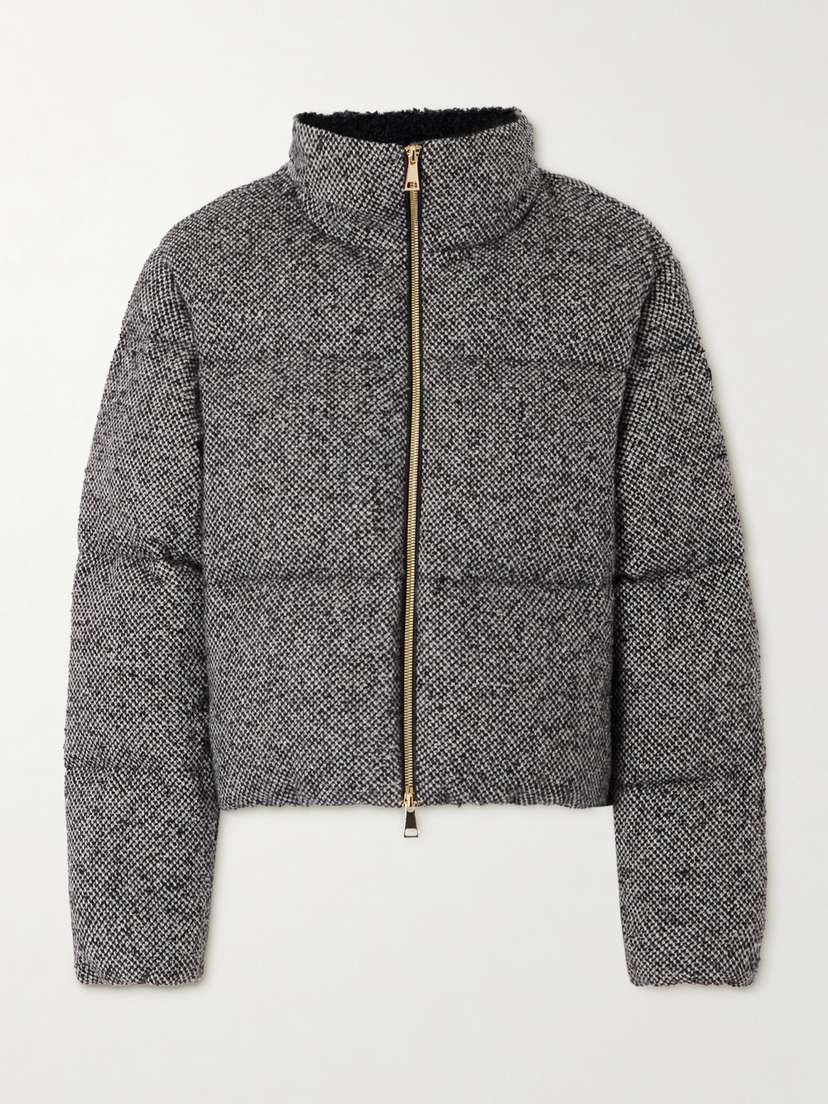 Moncler Brezesse Quilted Wool-blend Bouclé Down Jacket