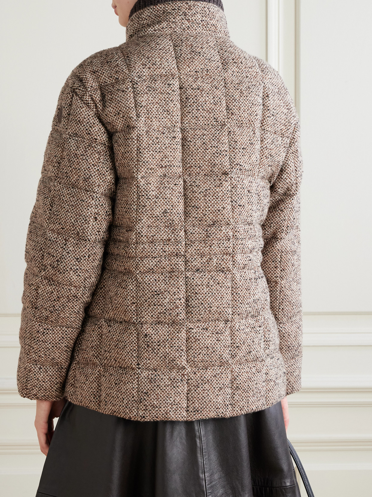 Moncler Antigony Quilted Wool-twill Down Jacket In Brown