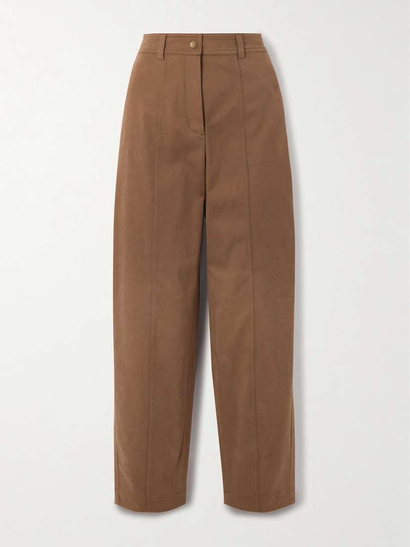 Moncler Appliquéd Cotton-blend Gabardine Straight-leg Pants