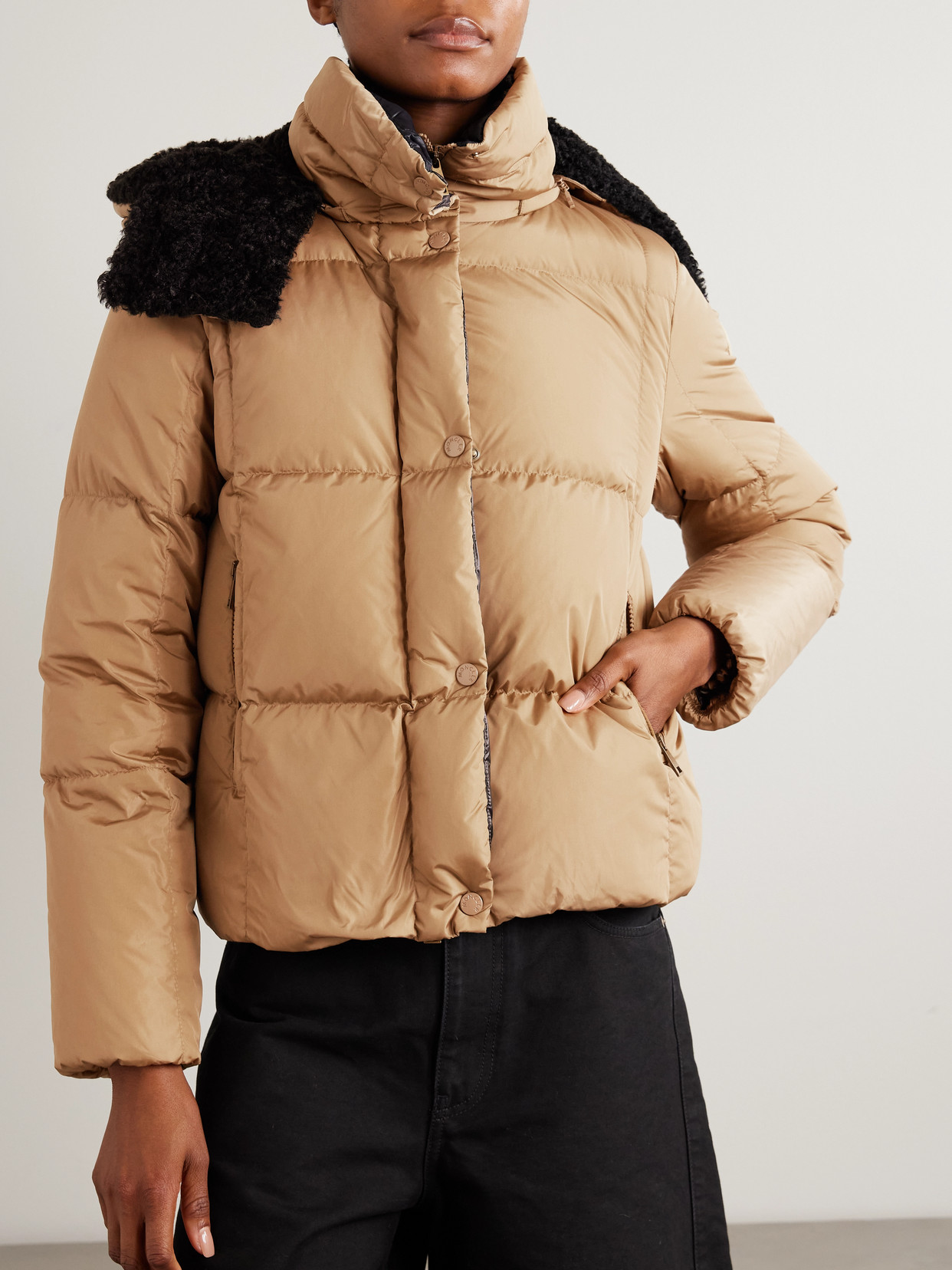 Castelnou Appliquéd Hooded Fleece-Trimmed Shell Down Jacket