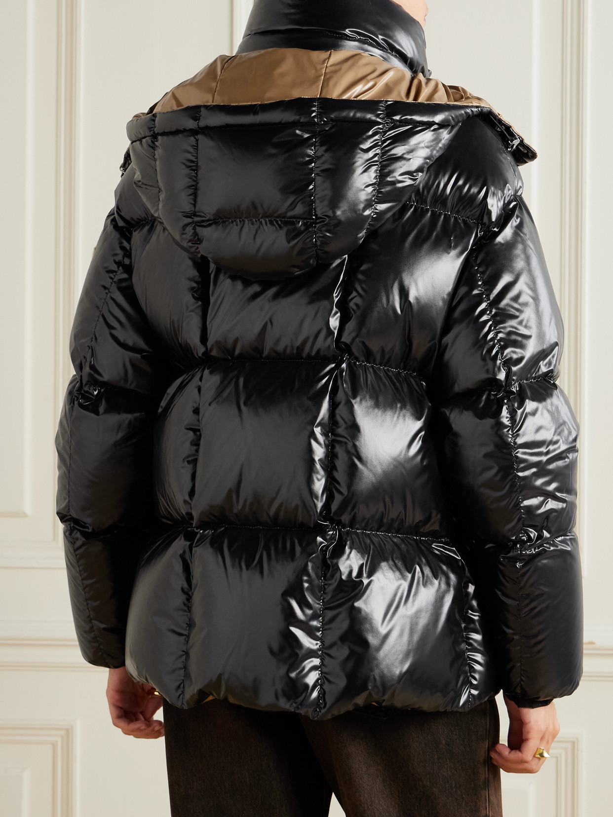 Moncler X Ee72 By Edward Enninful Lothar Glossy Down Jacket In Black