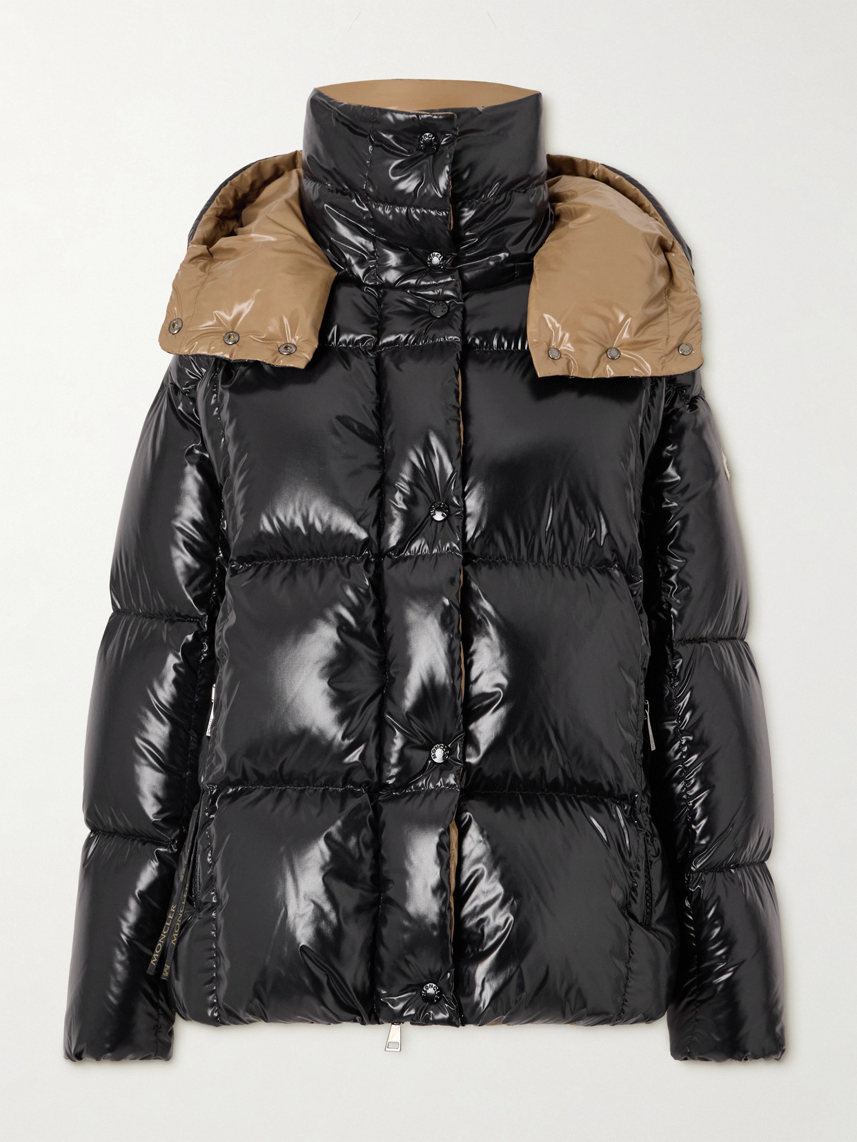 Moncler Hooded Quilted Glossed-shell Down Jacket In Black