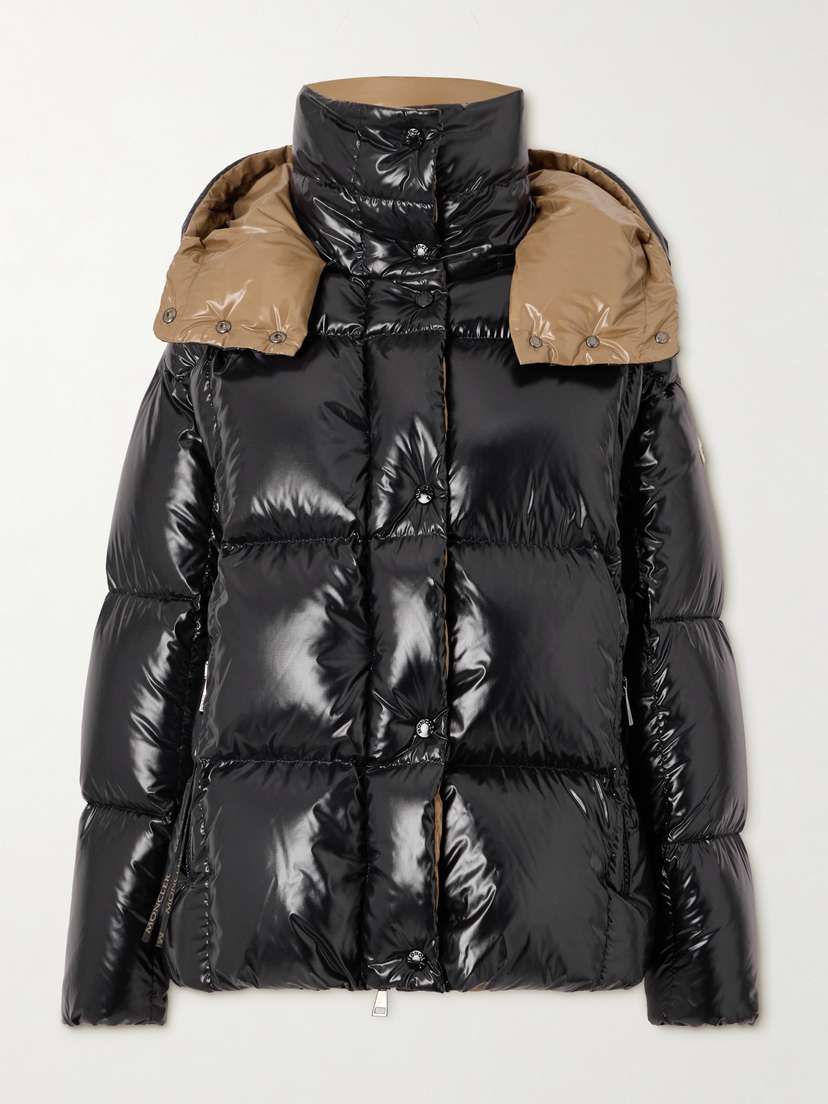 Moncler Hooded Quilted Glossed-shell Down Jacket