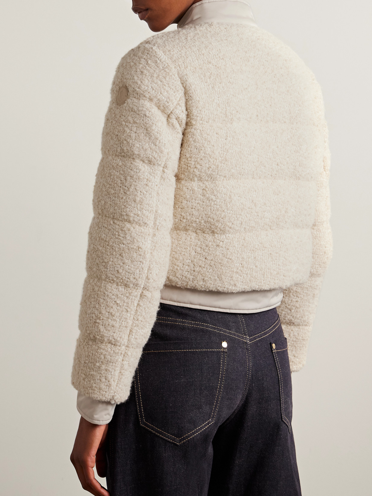 Moncler Button-down Bomber Jacket In White