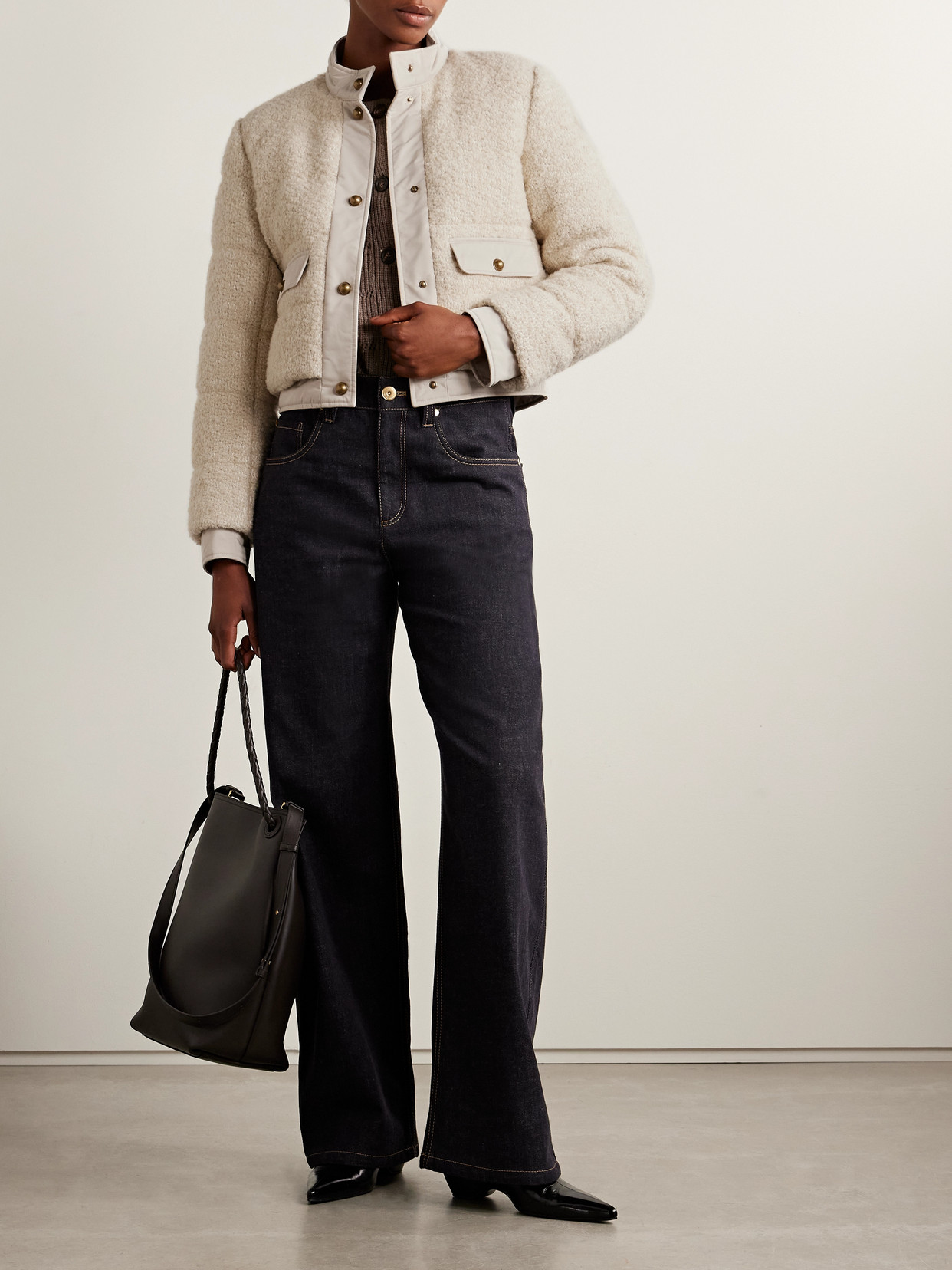 Moncler Button-down Bomber Jacket In White