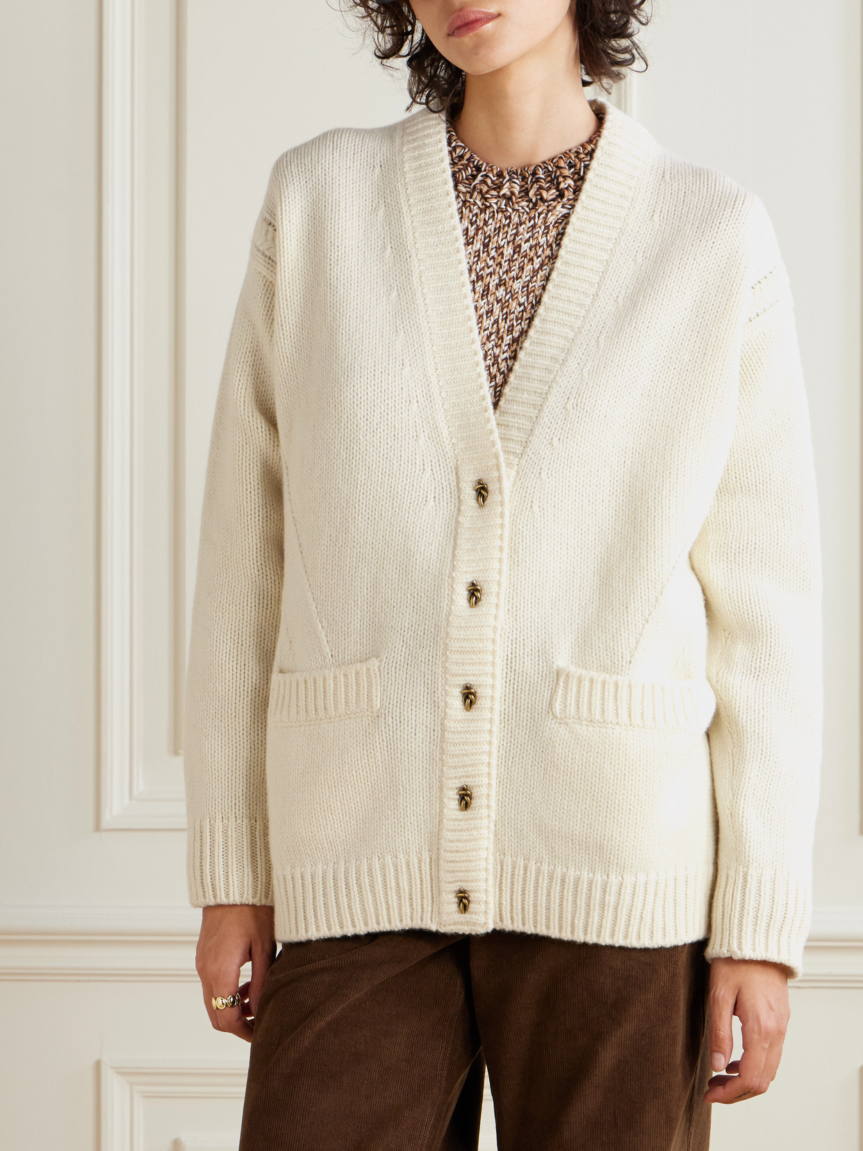 Moncler Wool And Cashmere-blend Cardigan In White