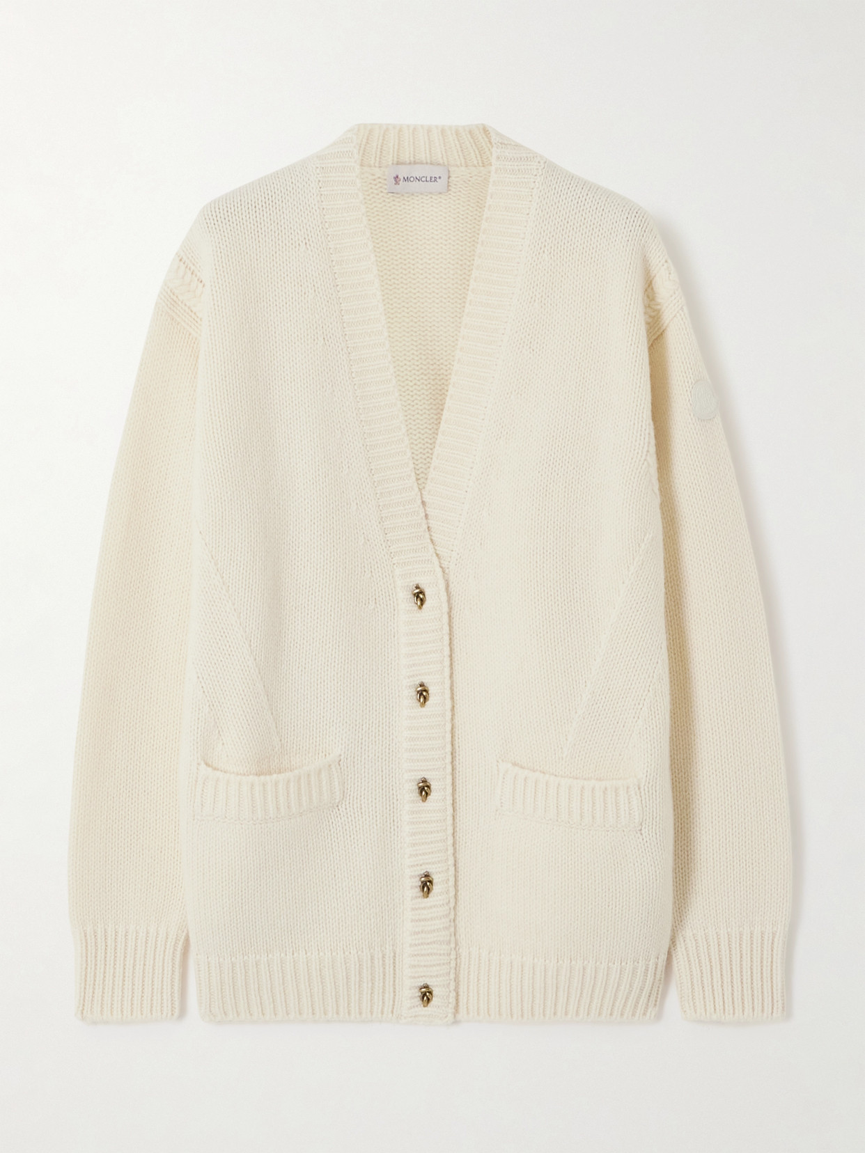 Moncler Wool And Cashmere-blend Cardigan In White