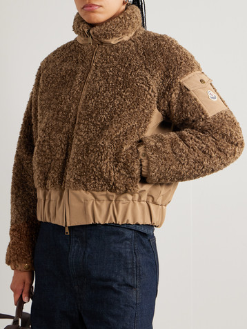 Moncler Coligny shell-trimmed fleece down jacket
