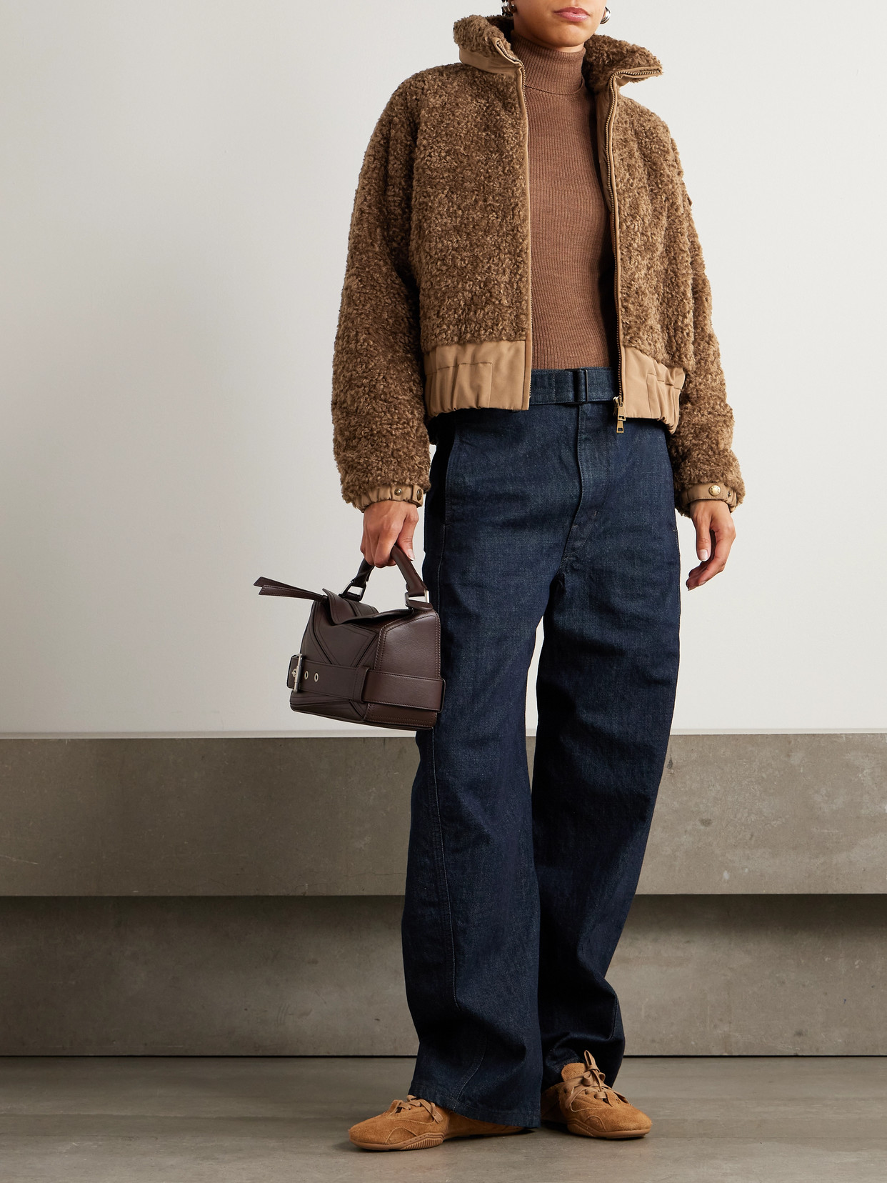 Coligny Shell-Trimmed Fleece Down Jacket