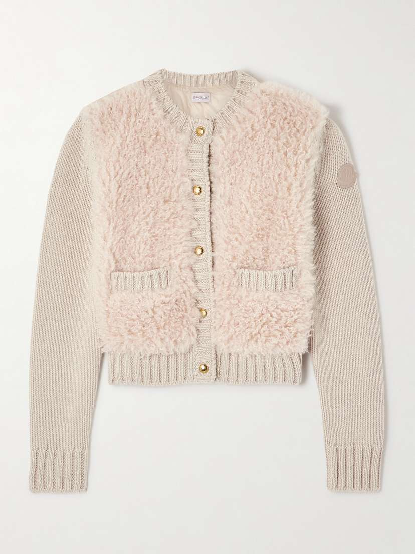 Moncler Shell-trimmed Wool Cardigan