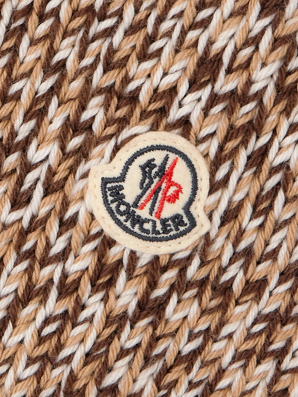 Moncler Marled Wool Crewneck Sweater In Brown