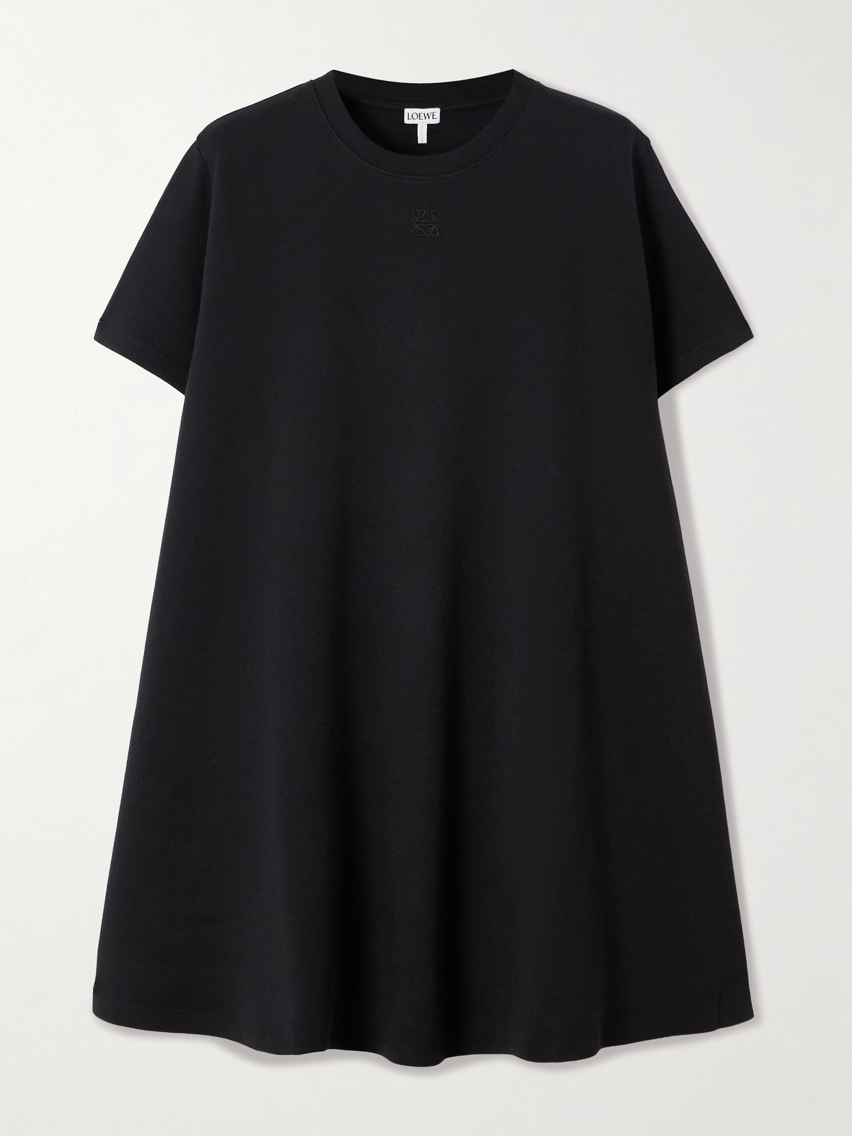 Loewe Trapeze Cotton-blend Jersey Mini Dress In Black