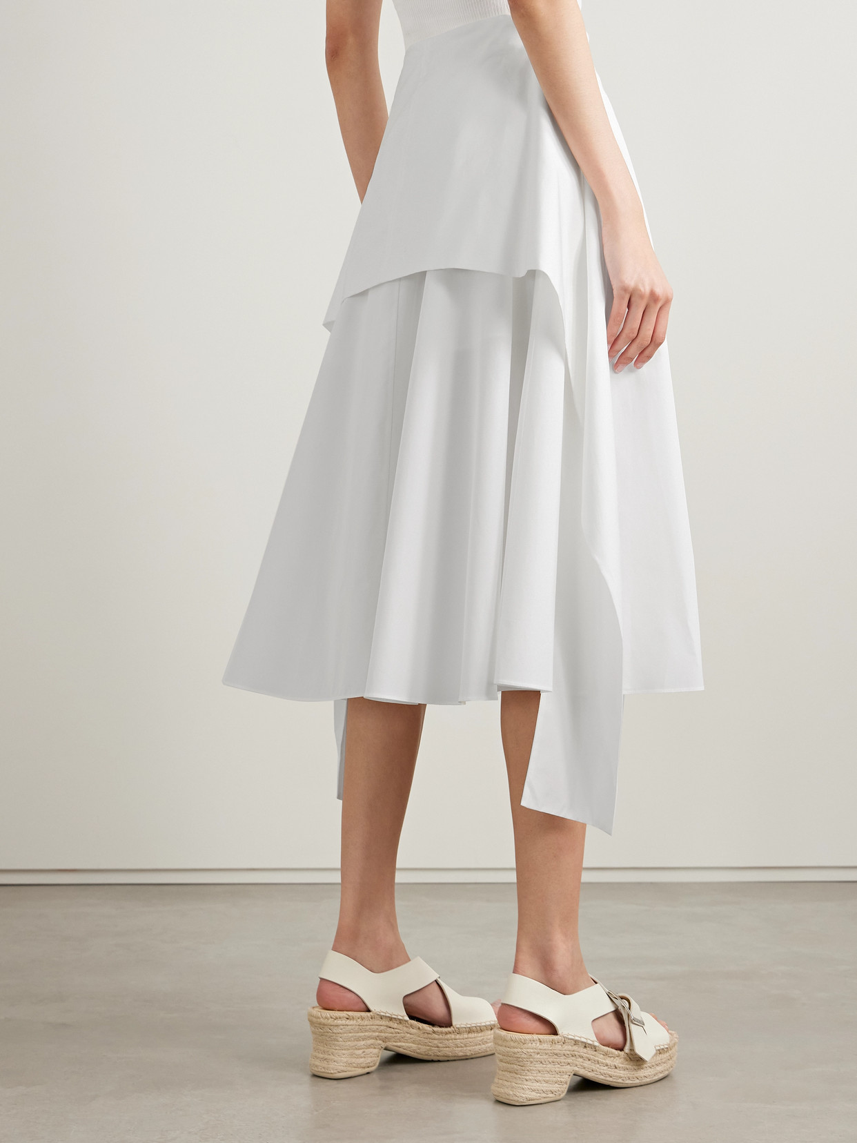 Loewe Layered Cotton-poplin Midi Skirt