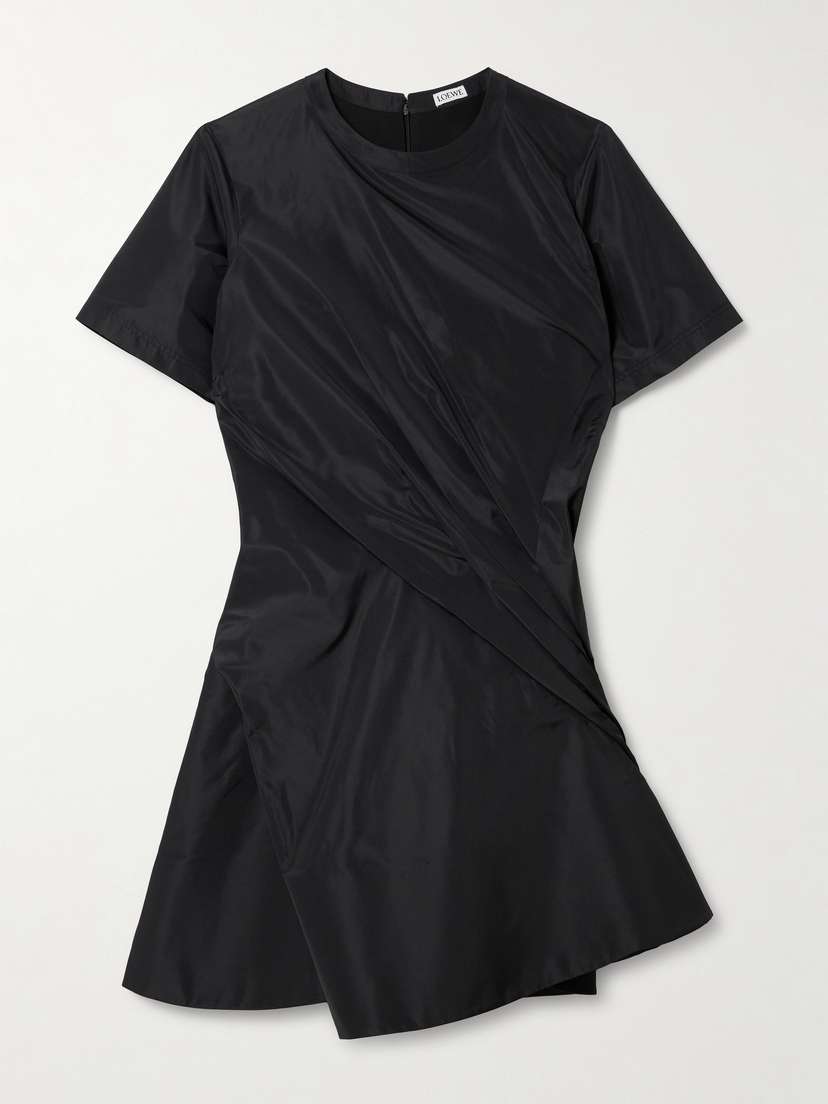 Loewe Twisted Draped Taffeta Mini Dress
