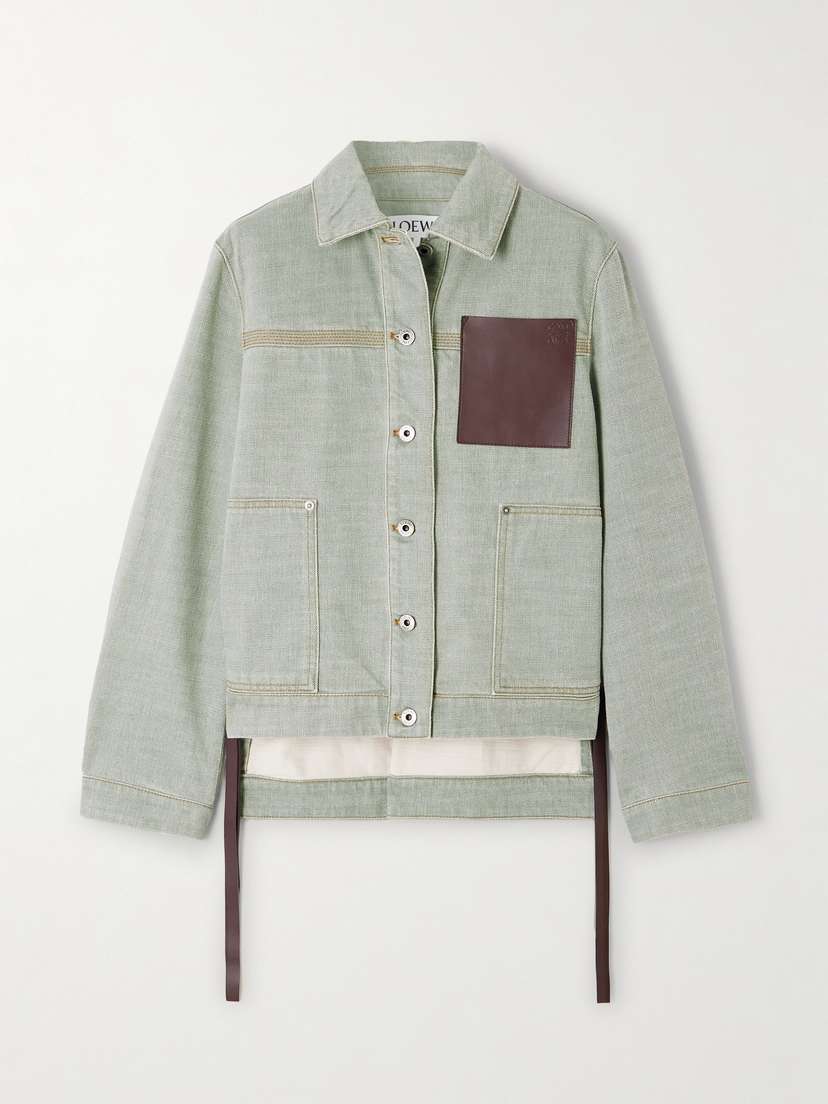 Loewe Leather-trimmed Denim Jacket
